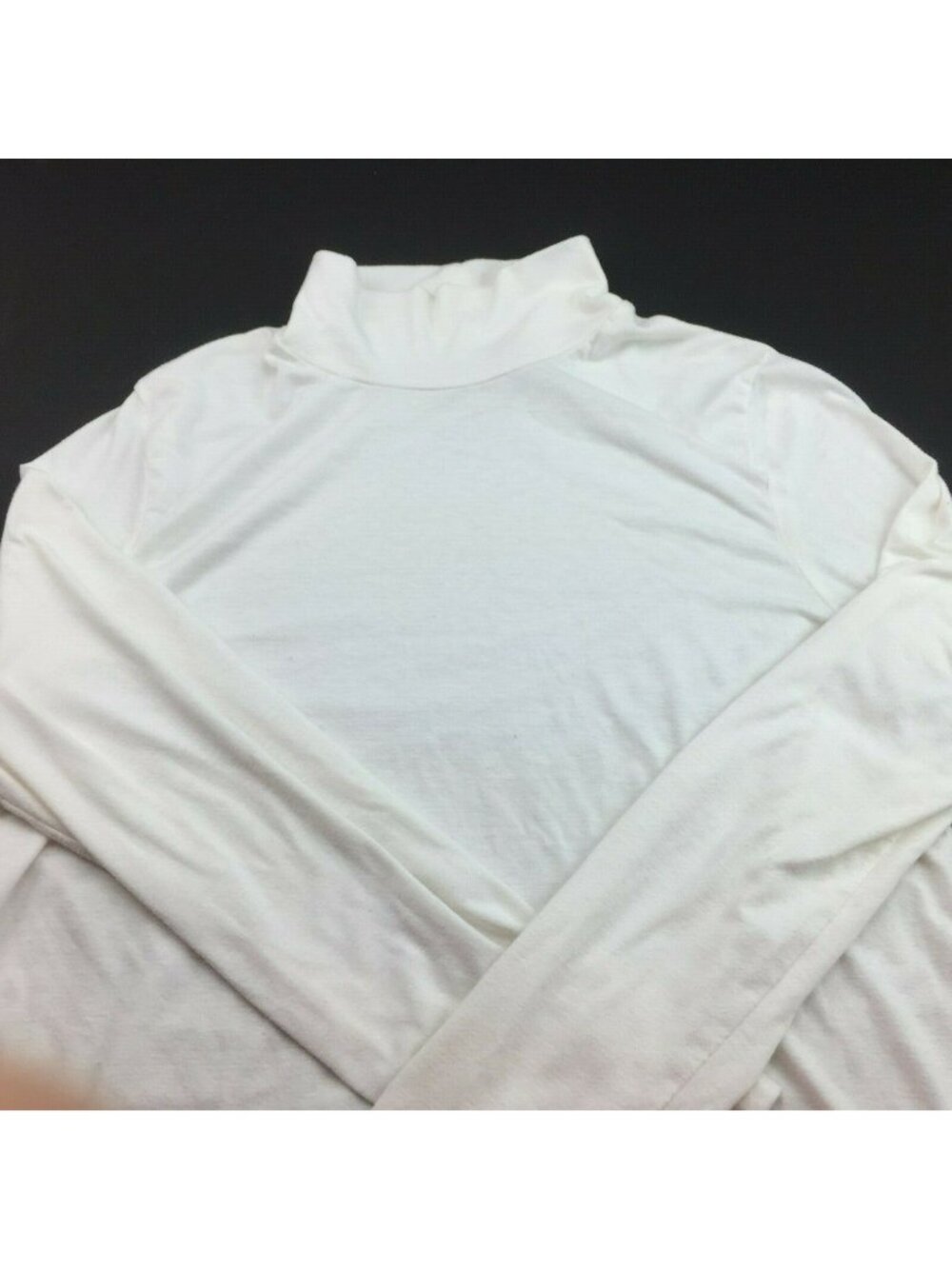 Gap Womens White Long Sleeve Mock Turtleneck Shirt Top Basic Layer Size Large